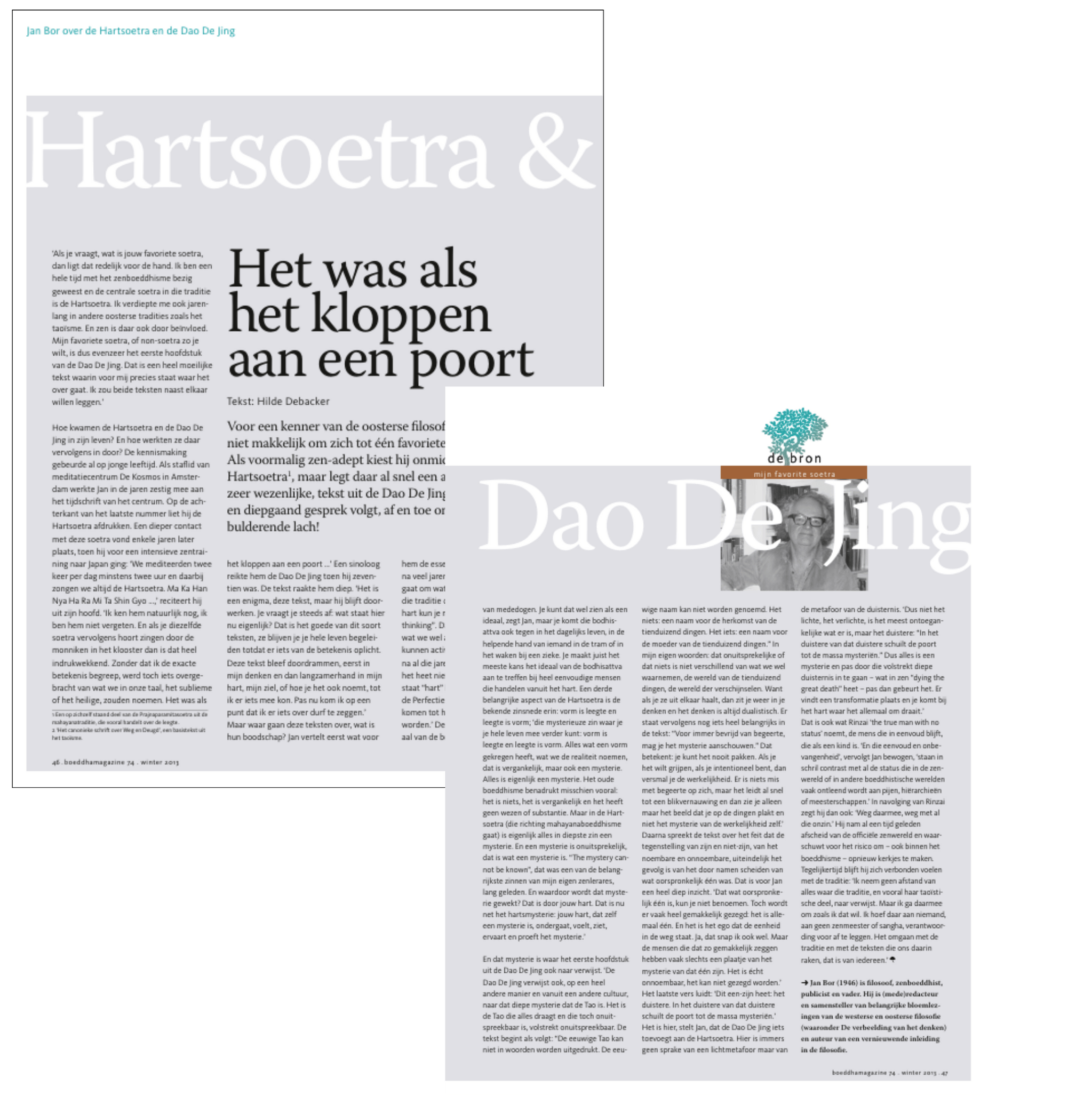 Foto bij artikel Jan Bor in Boeddha Magazine