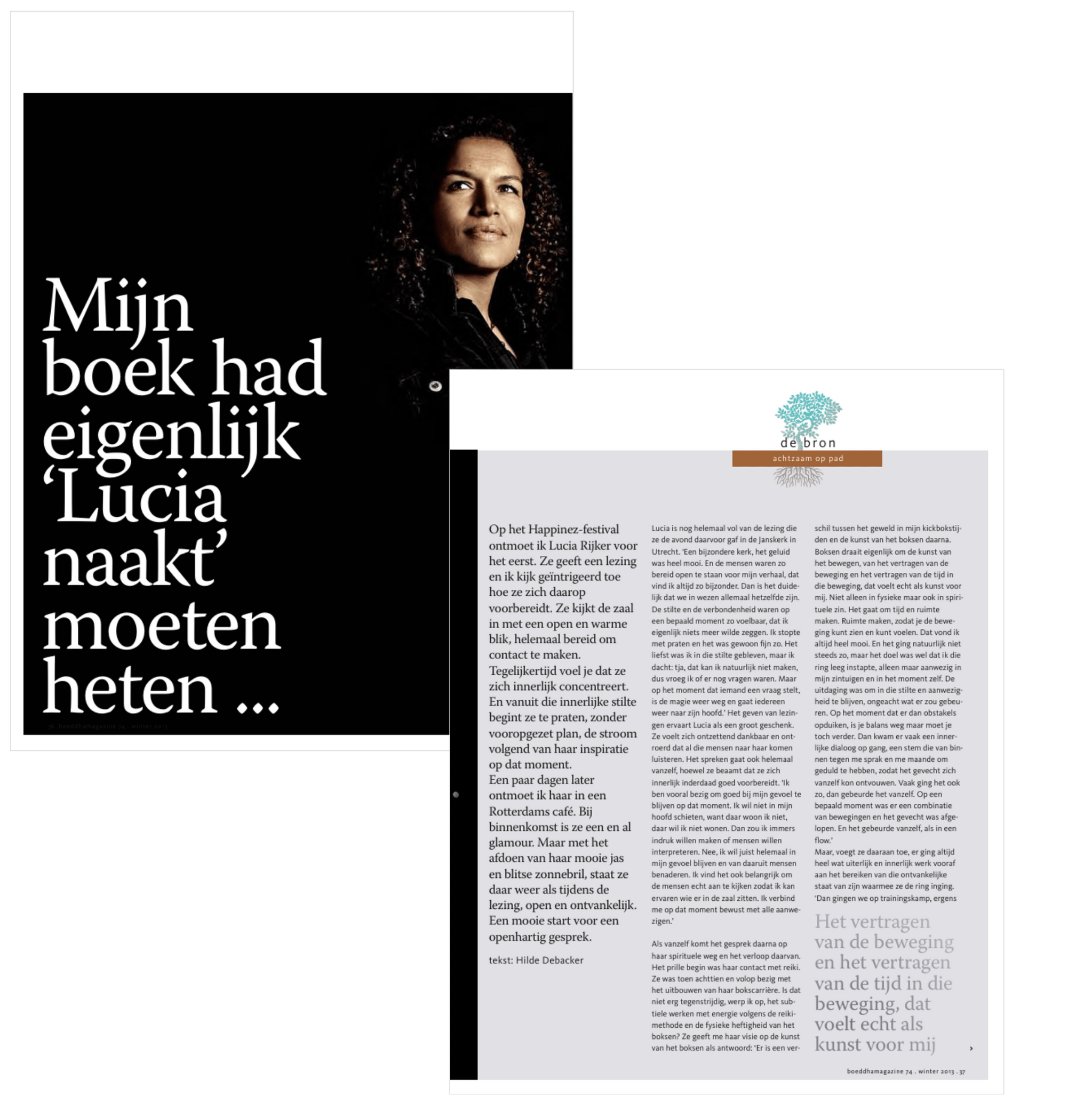 Foto Lucia Rijker bij interview Boeddha Magazine